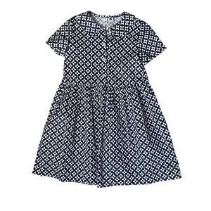 Busy Bees Girls Collared Blue Print Cotton Dress Size 8 New NWT